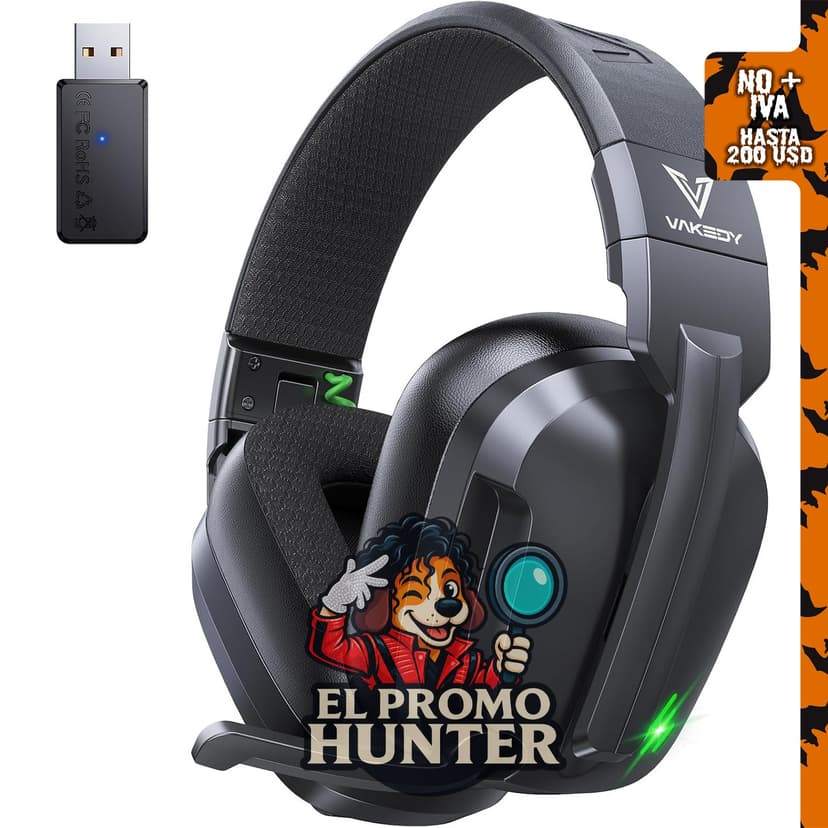 Vakedy Auriculares inalámbricos para juegos para PS5, PS4, PC y Nintendo Switch.