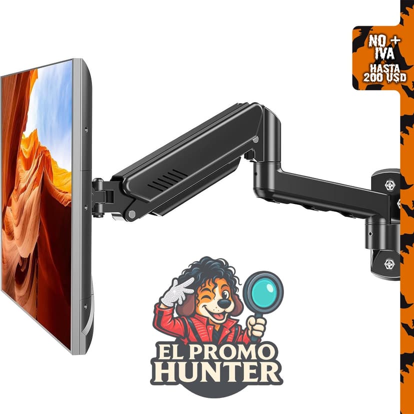 Soporte de pared para monitor, compatible con diversas pantallas.