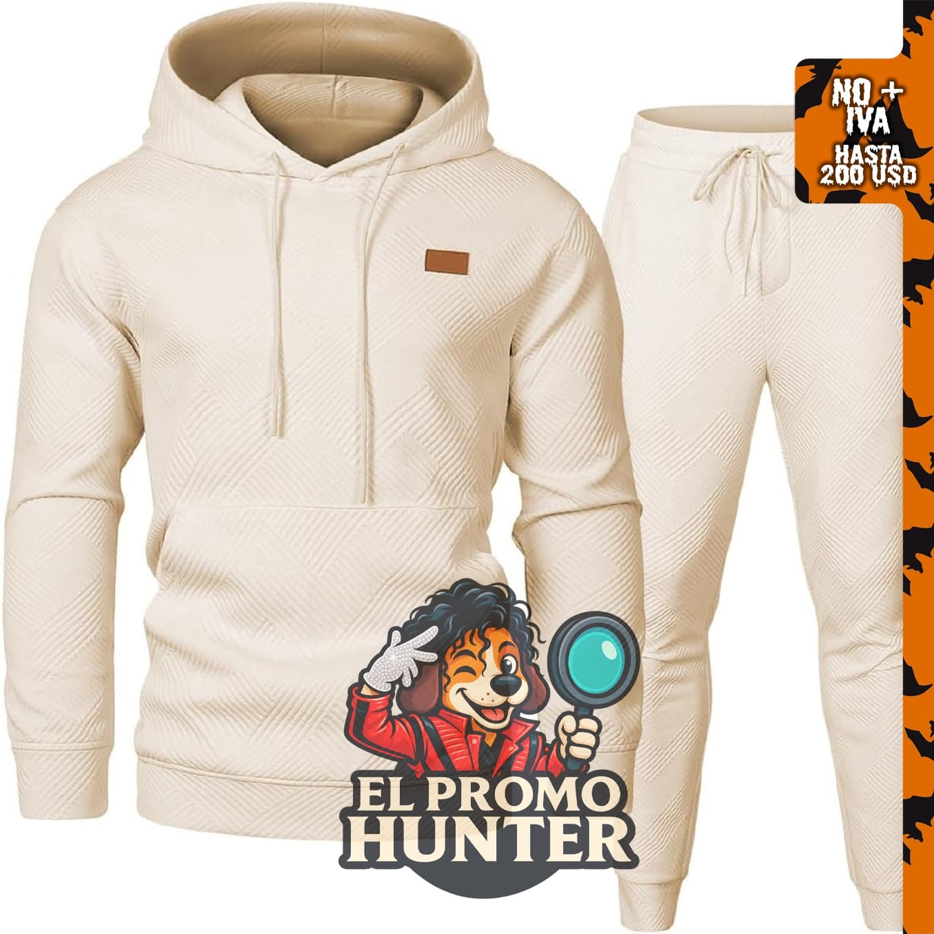 JMIERR conjunto de chándal de 2 piezas con tejido jacquard para hombre, incluye sudadera con capucha y pantalones jogger.
