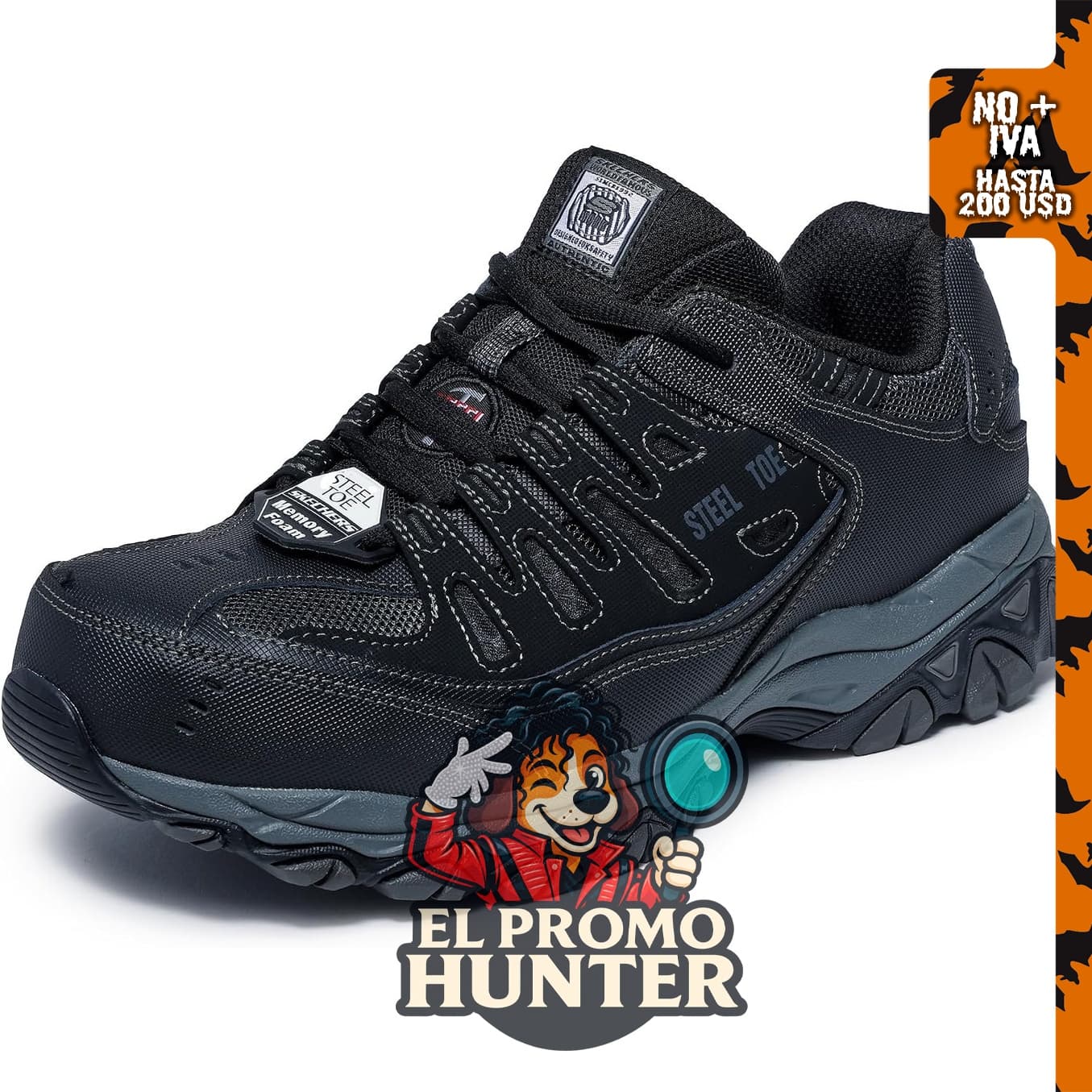 Skechers Men's Cankton Steel Toe Lace Up, calzado de seguridad con punta de acero.