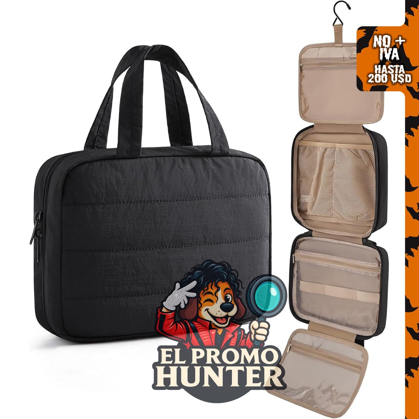 LIGHT FLIGHT Bolsa de Aseo de Viaje - Organizador Colgante de Maquillaje para Mujeres y Hombres
