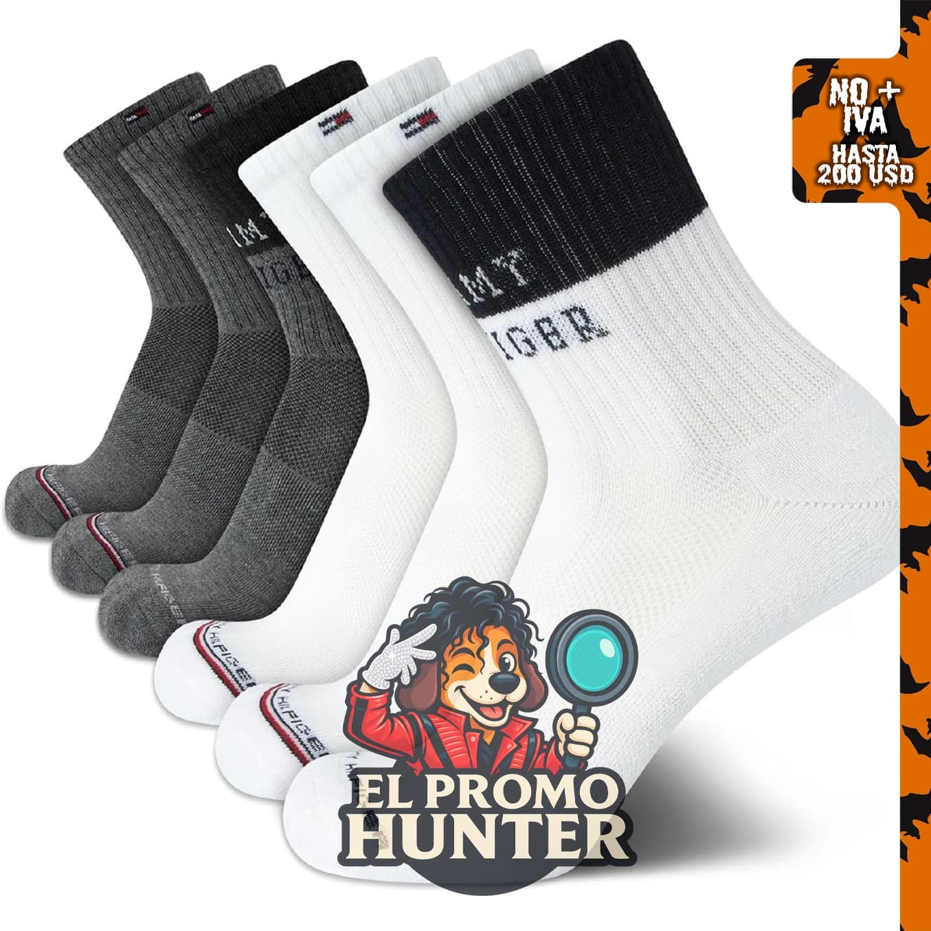 Tommy Hilfiger calcetines deportivos de tres cuartos para hombre, paquete de 6.