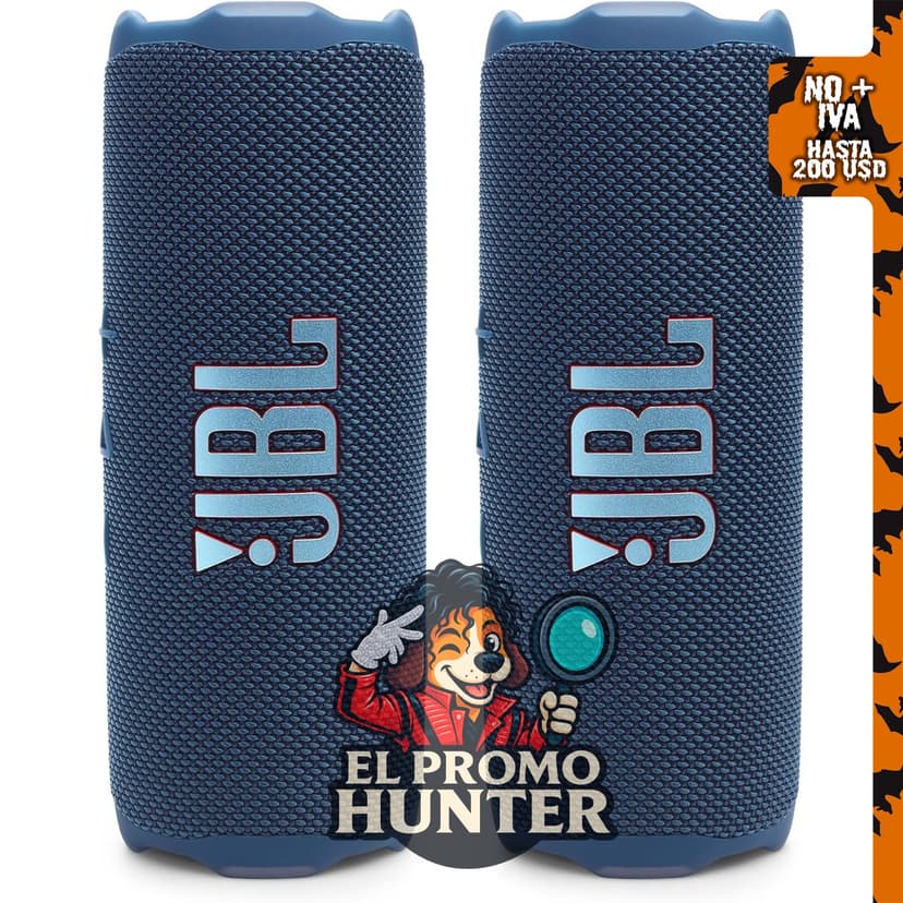 Paquete de altavoces portátiles impermeables JBL Flip 7 (azul).