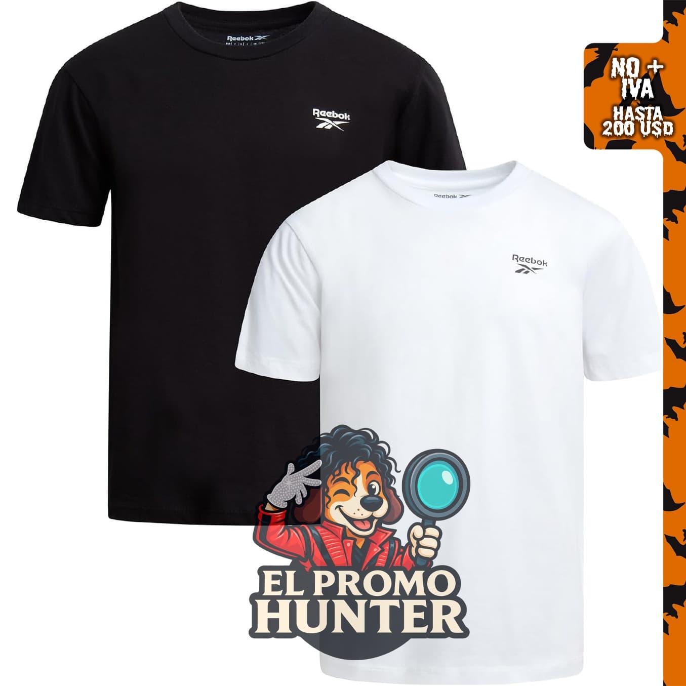 Reebok Camiseta para niño, paquete de 2 camisetas de algodón de manga corta con cuello redondo, tallas 8-14.