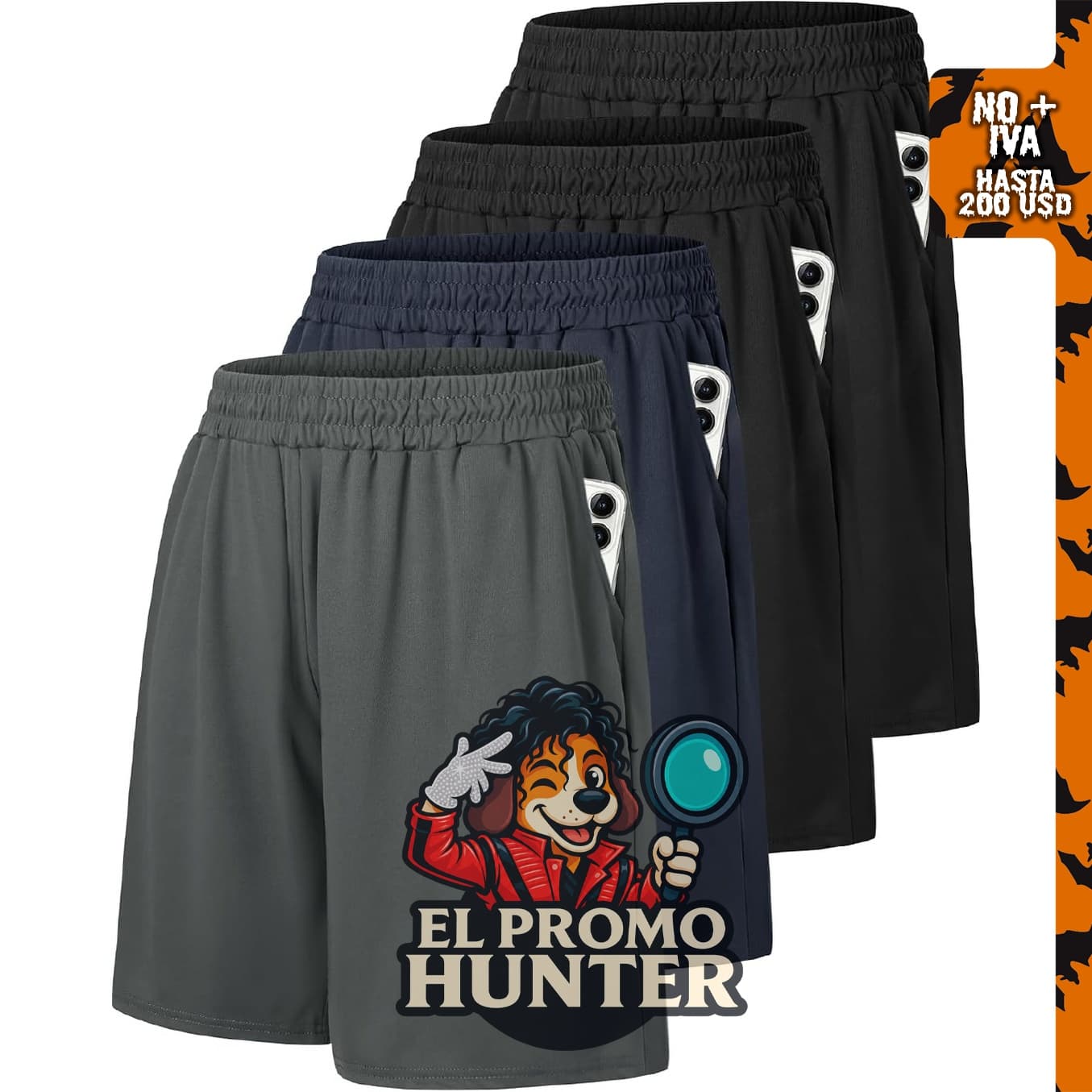 4 Pack de pantalones cortos deportivos para hombres, adecuados para baloncesto y fitness.