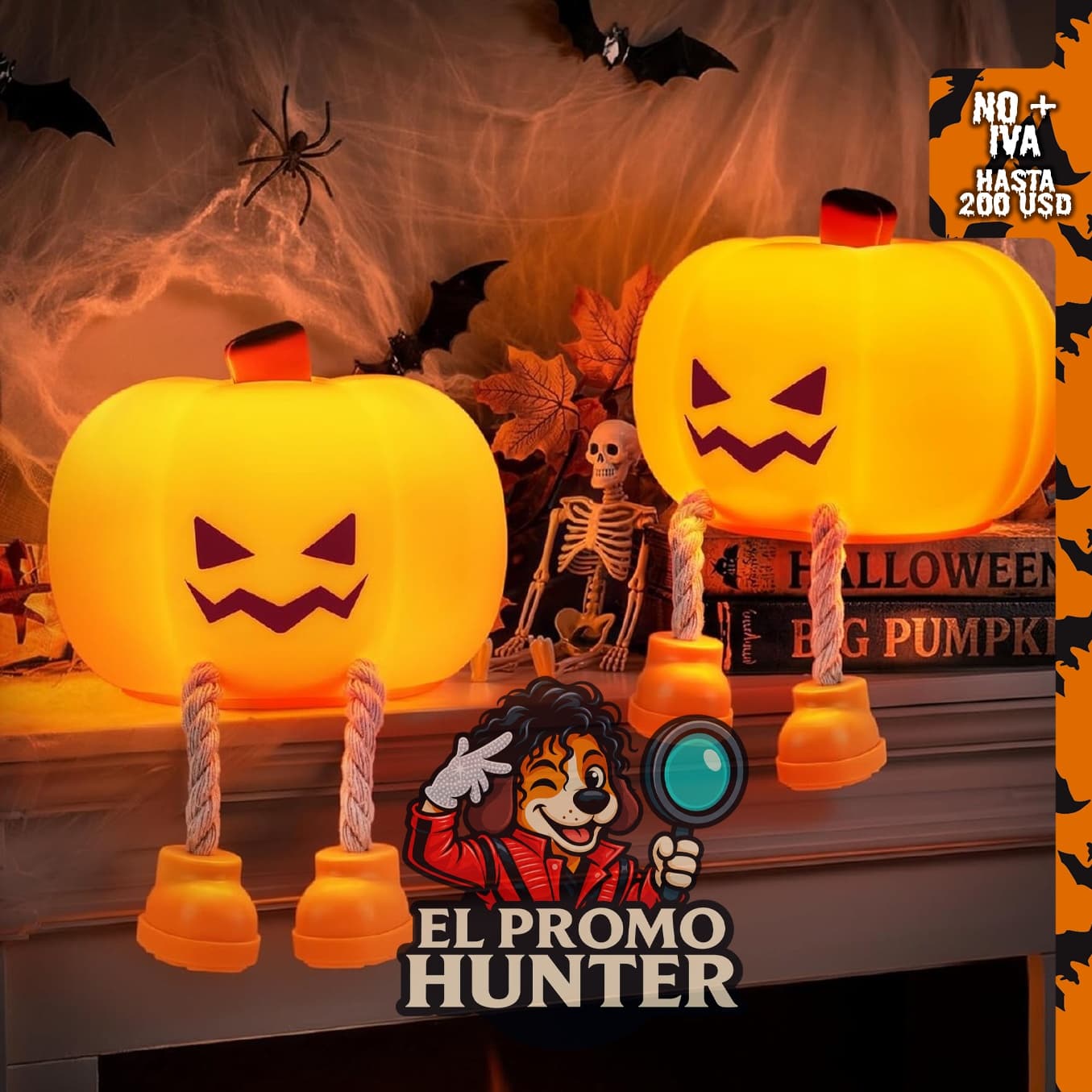 BrizLabs Luz nocturna de Halloween, paquete de 2 luces nocturnas para decoración de cuartos de bebés.