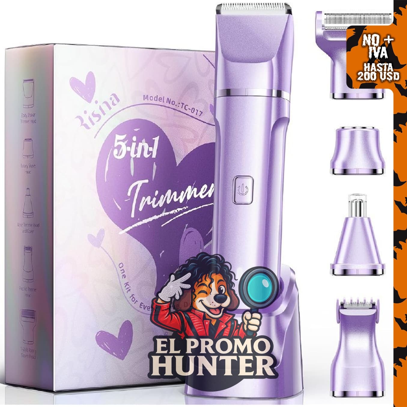 Risina 5-en-1 recortadora de bikini para mujeres, kit de cuidado personal.