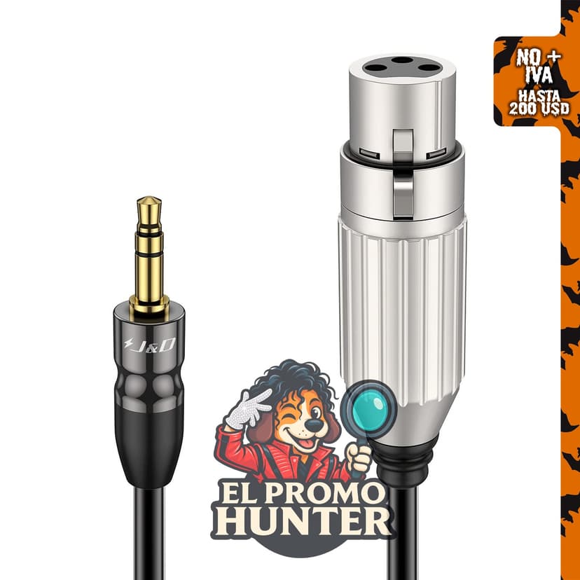 Cable equilibrado TRS macho a XLR hembra de 0.138 in (3.5 mm)