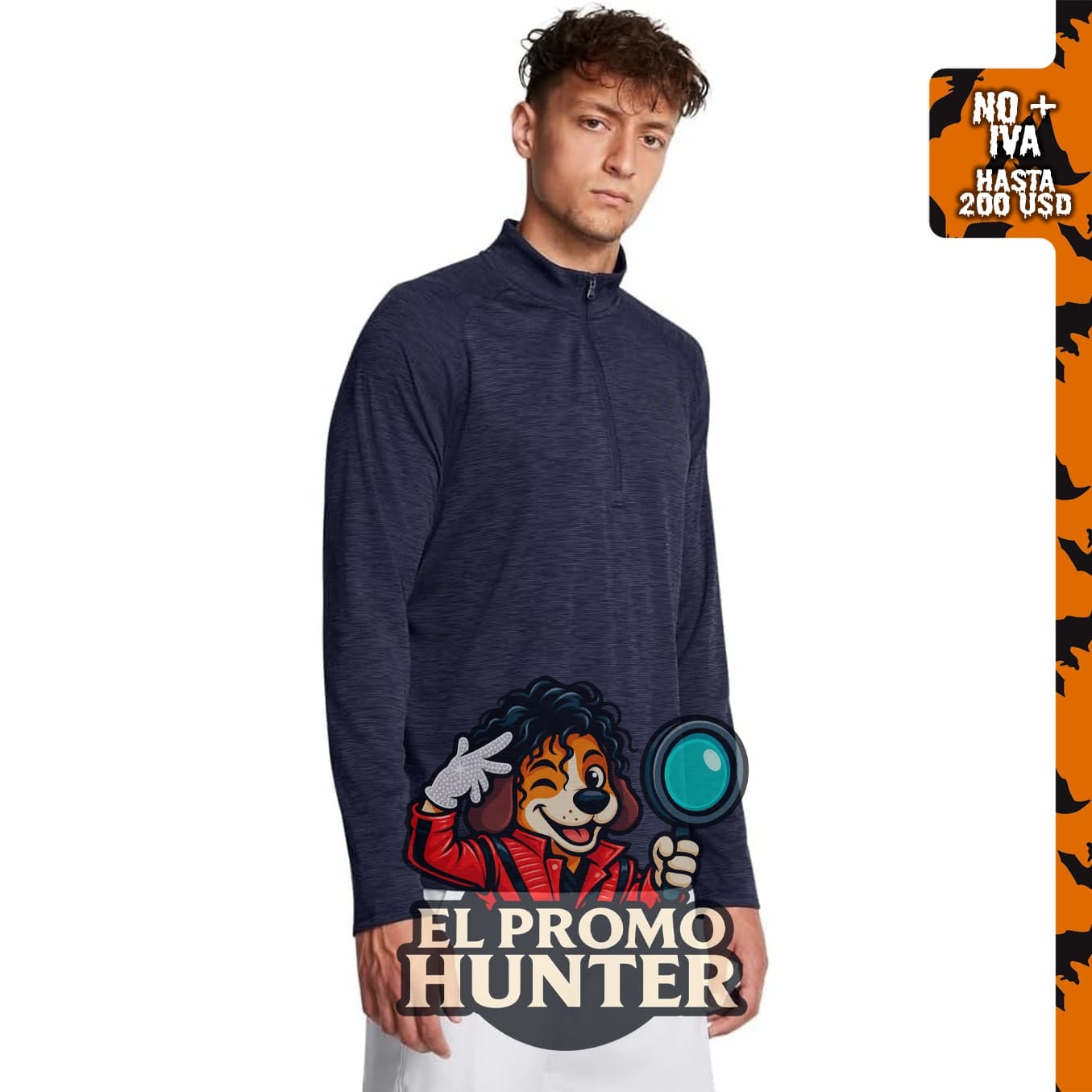Under Armour Camiseta de manga larga con cremallera media y tecnología texturizada para hombre.