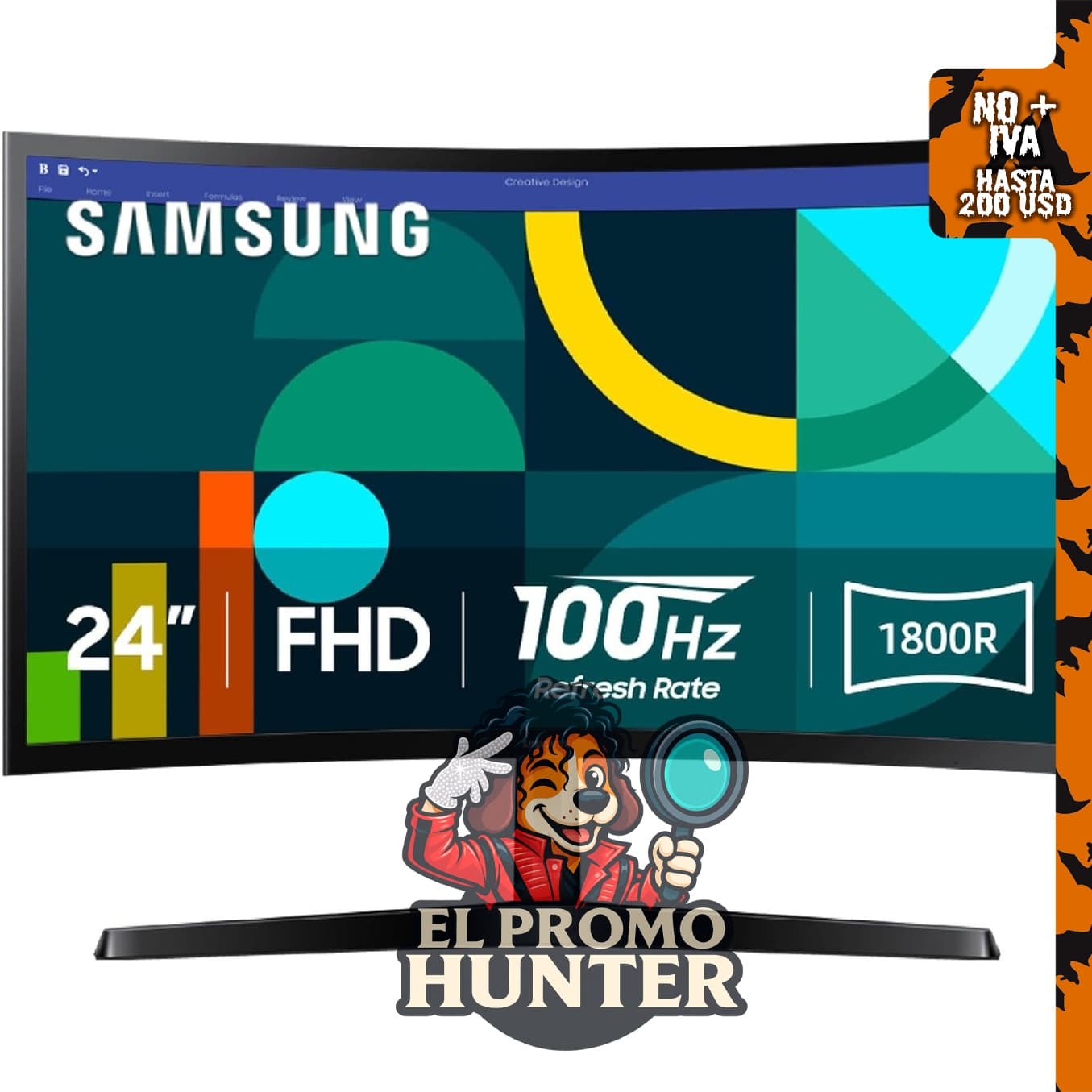 Monitor curvo Samsung Essential S3 (S36GD) FHD 1800R.