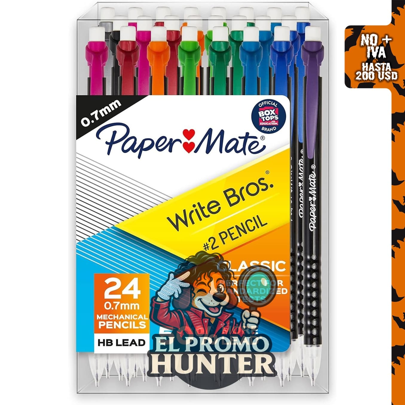 Lápices mecánicos Write Bros. Classic #2, 0.071 cm, paquete de 24 unidades.