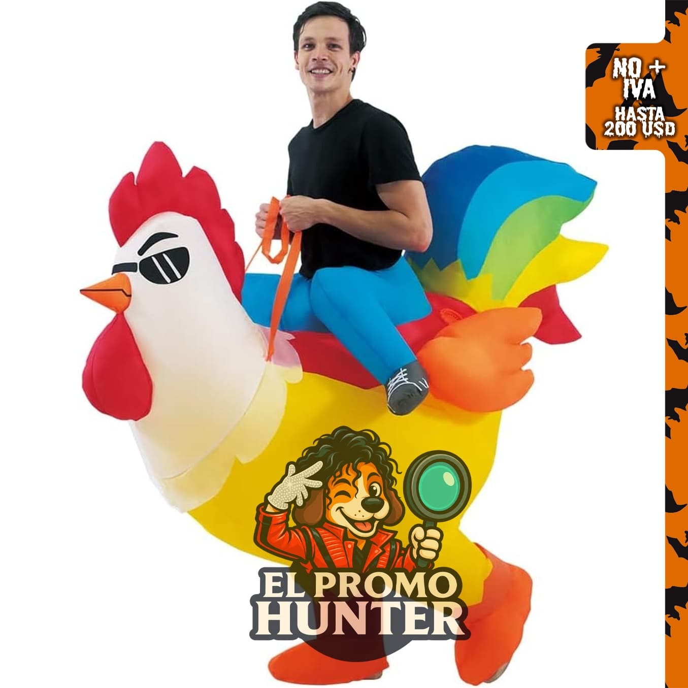 Disfraz de pollo inflable para adultos, adecuado para Halloween.