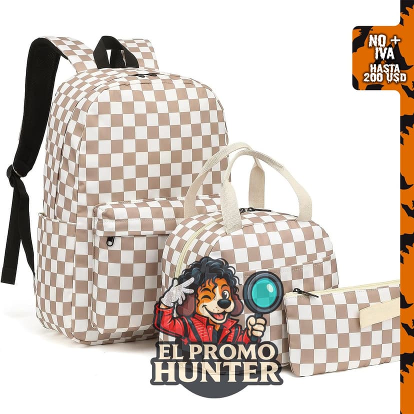 Mochila infantil Dezcrab para niñas y adolescentes, incluye bolsa de almuerzo y estuche para lápices.