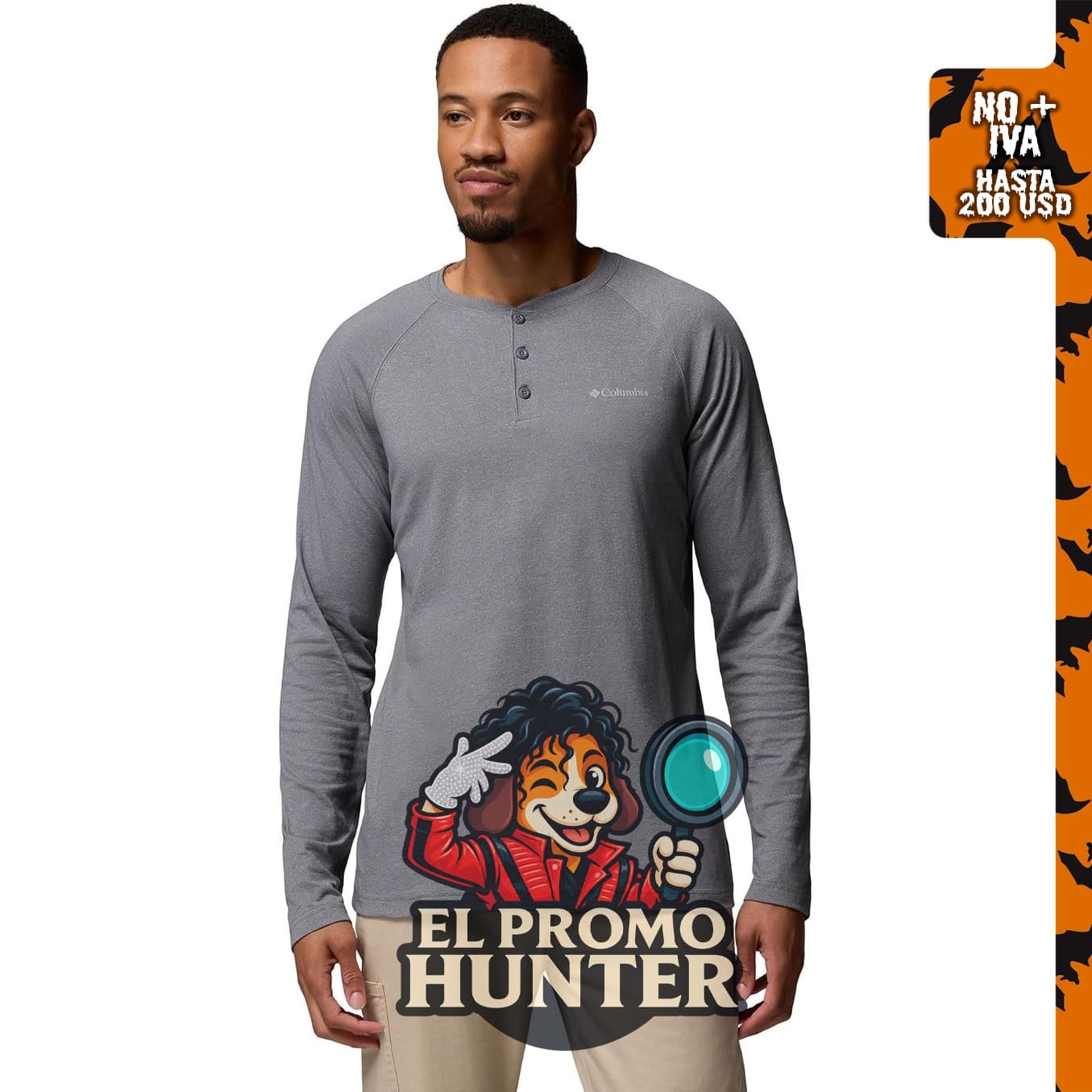 Camiseta raglán Columbia Thistletown Hills Henley para hombre.