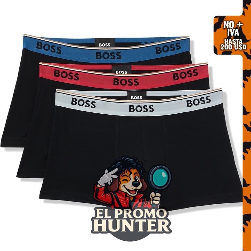 Paquete de 3 trajes de baño BOSS con logotipo multicolor para hombre.