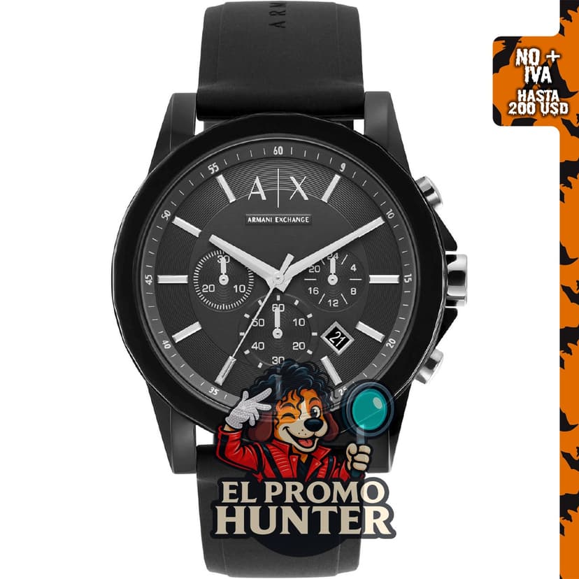 Reloj cronógrafo Armani Exchange AX para hombre con correa de cuero, acero inoxidable o silicona.