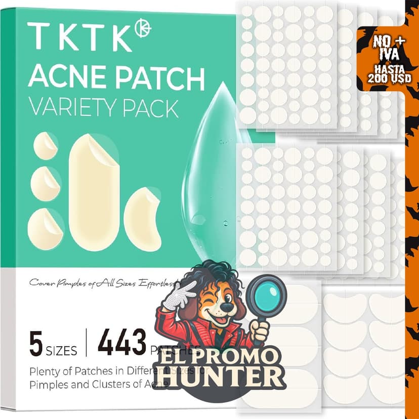 TKTK 443 parches hidrocoloides para el acné, diseñados para el tratamiento de espinillas en el rostro.