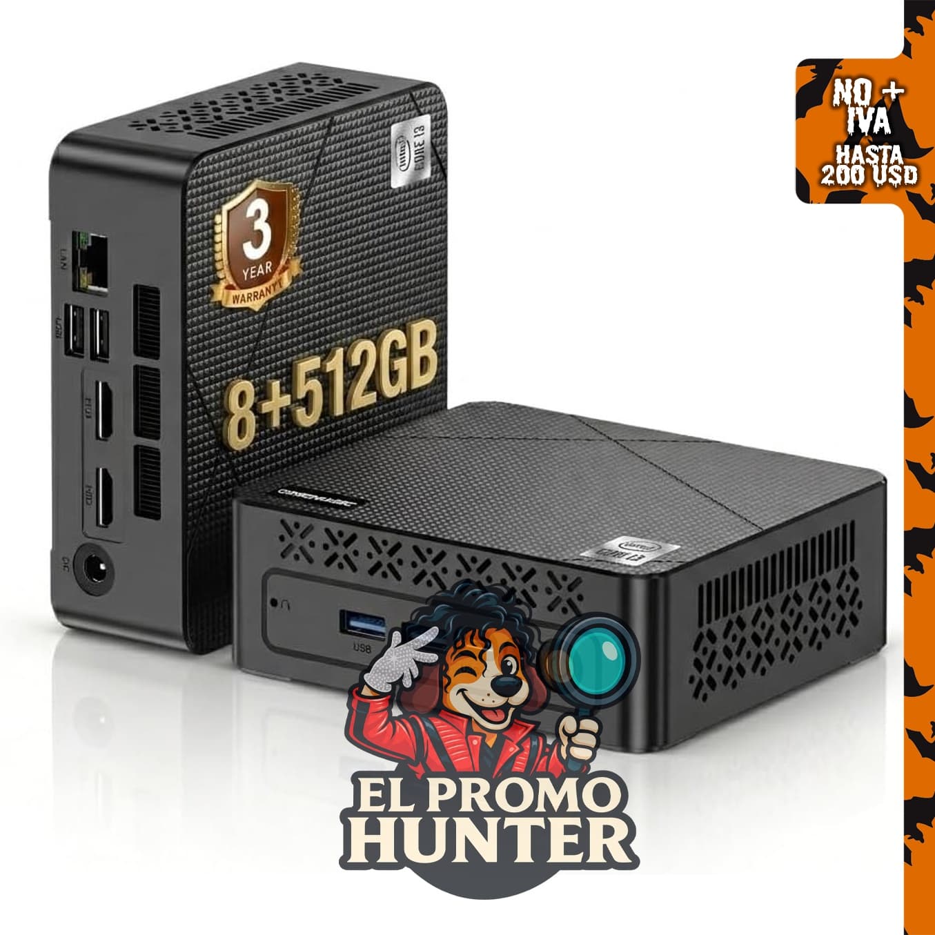 Mini PC Core 5005U con 8 GB de RAM y 512 GB de SSD, sistema operativo Pre-10.