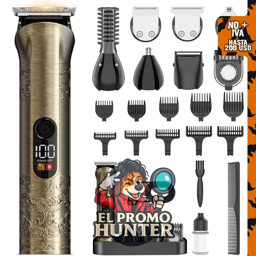 Solati Cortadora de barba eléctrica, kit profesional para cortar cabello y vello facial.