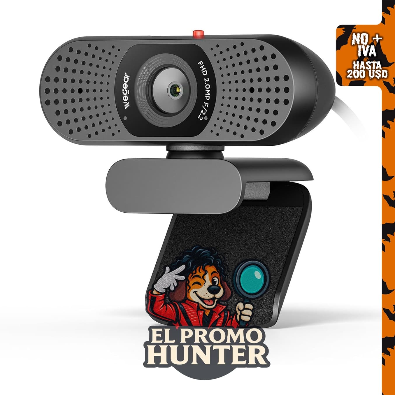 wegear Cámara web 1080P para PC, cámara de computadora Full HD.