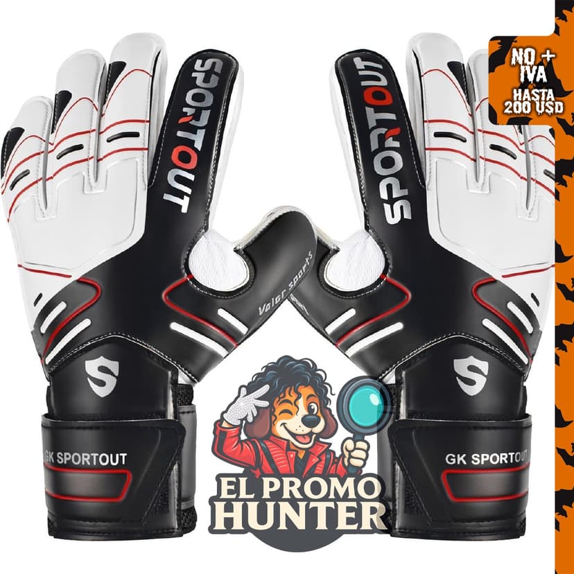 Guantes de portero Sportout para jóvenes y adultos, con látex de 4+3MM y protección en los dedos.