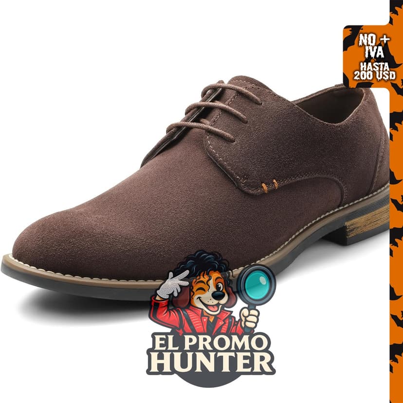 Bruno Marc Zapatos Oxfords de piel de ante para hombre.