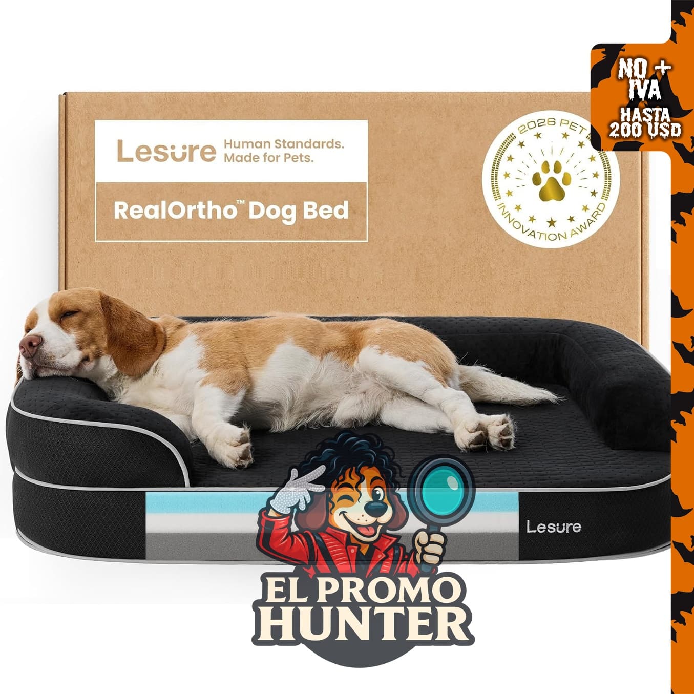 LE SURE RealOrtho™ - Camas ortopédicas de 3 capas para perros.