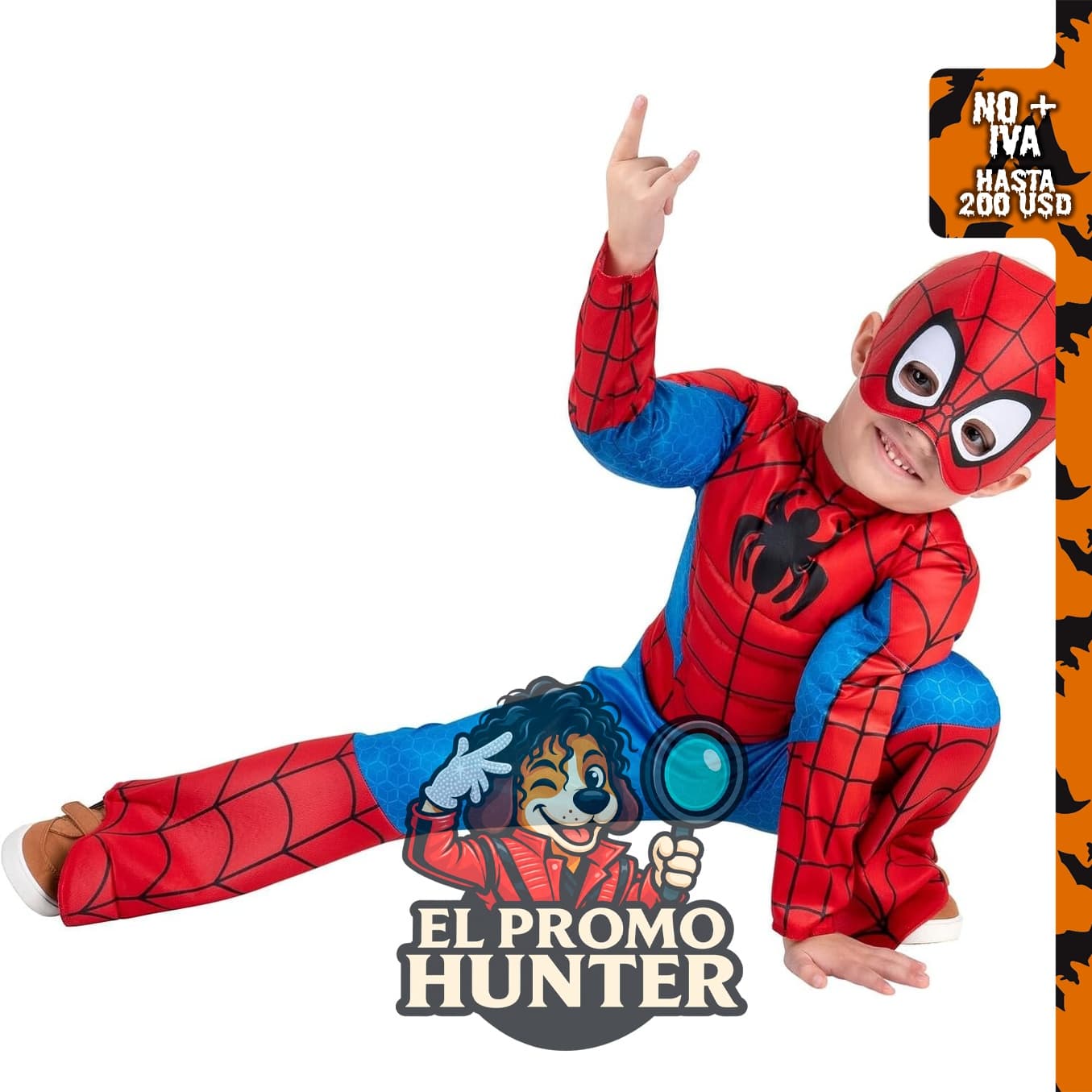 Disfraz de Halloween Deluxe para niños de MARVEL, incluye mono acolchado y gorro de tela (tamaño 3T-4T).