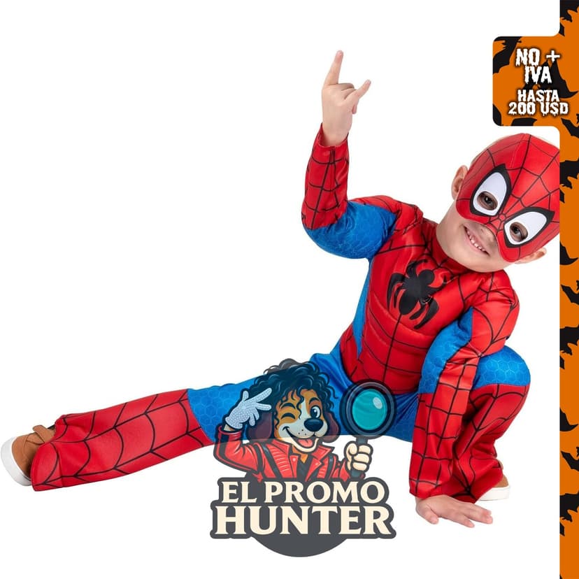 Disfraz de Halloween Deluxe para niños de MARVEL, incluye mono acolchado y gorro de tela (tamaño 3T-4T).