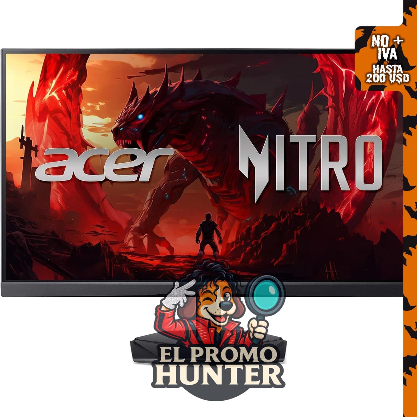 Monitor Acer Nitro KG251Q de 24.5" FHD 1920x1080, 200Hz.