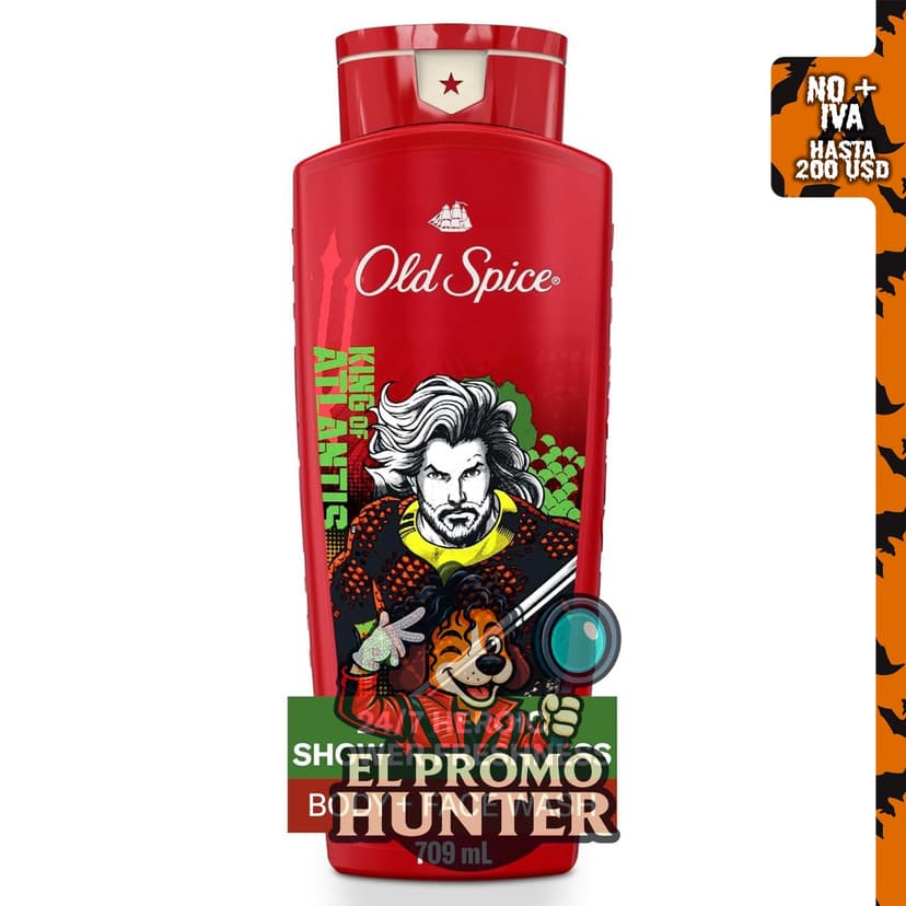 Old Spice Jabón Corporal para Hombre, Aquaman, 2-en-1 para cuerpo y cara, aroma duradero.