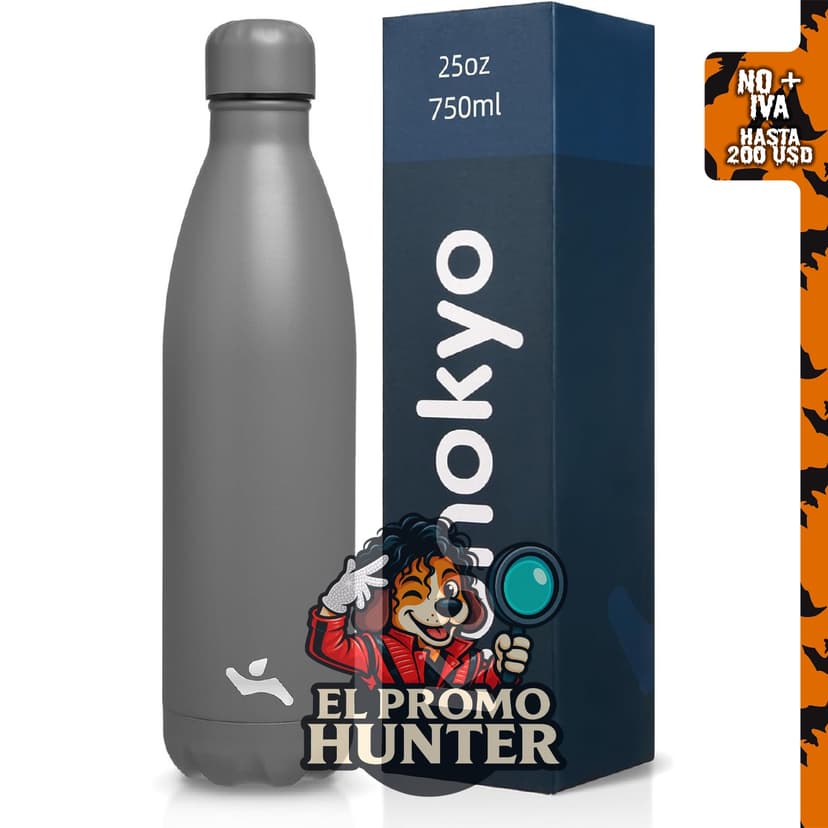 Konokyo Botella de agua de 25 oz, termo de metal con aislamiento de doble pared de acero inoxidable.