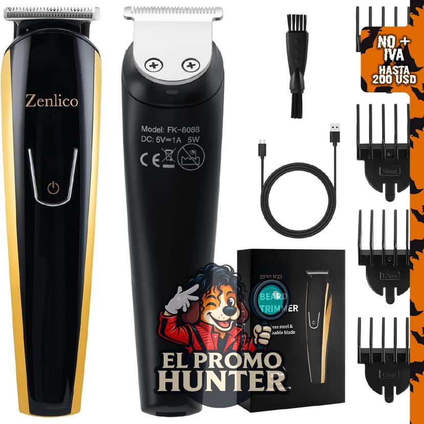 Recortadora de barba ZENLICO, recargable para bigote.