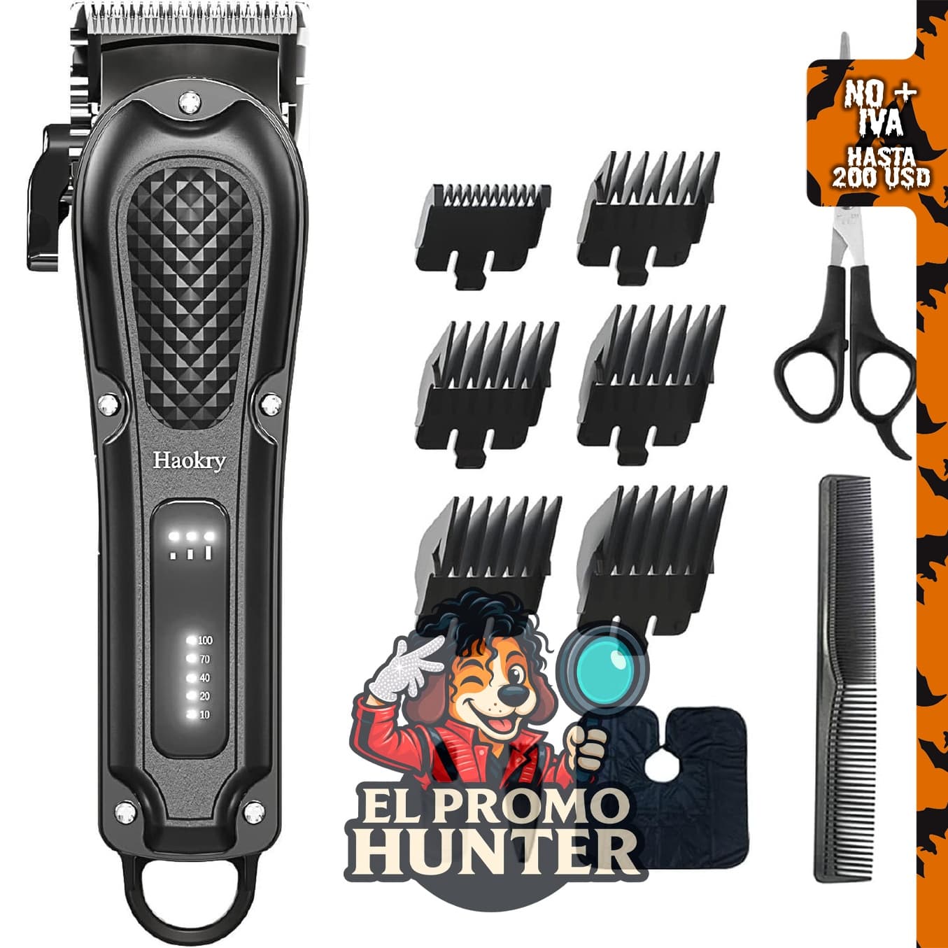 Cortadora de pelo Haokry para hombres, inalámbrica y con cable, recargable.