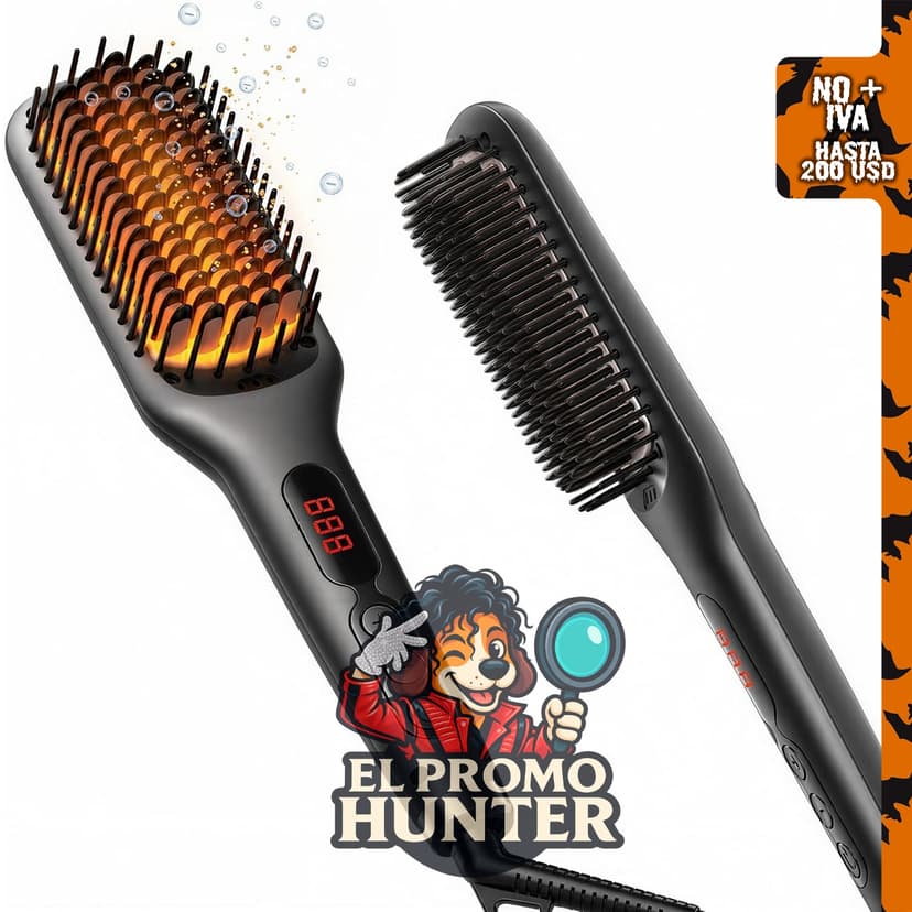 MEGAWISE Cepillo alisador de pelo iónico Pro Ceramic, con calefacción rápida y apagado automático.