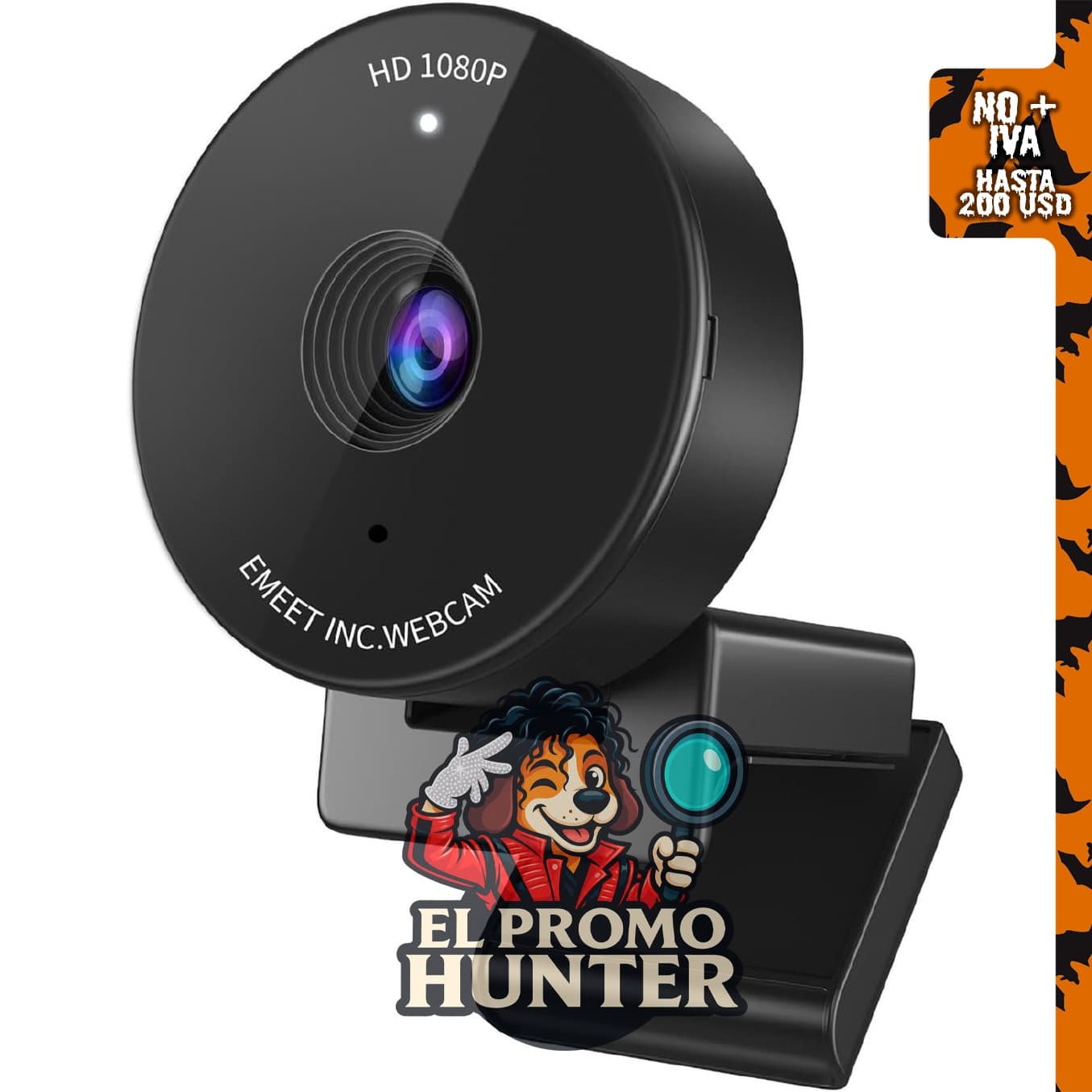 EMEET C950 Webcam 1080P, USB con micrófono y tapa de privacidad física.