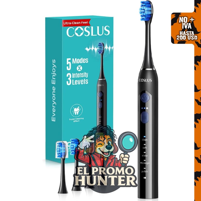 COSLUS Cepillo de dientes eléctrico C30 para adultos, con tecnología de limpieza avanzada.