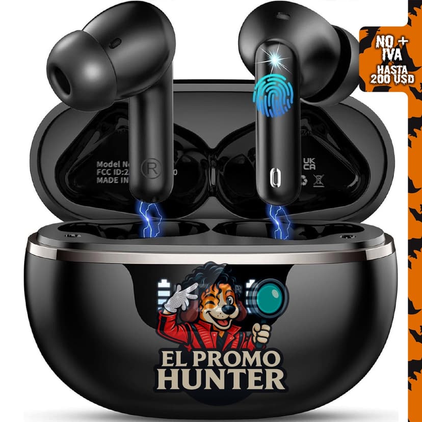 Jxrev Auriculares inalámbricos mejorados 2026 con Bluetooth 5.4, 50 horas de reproducción y 4 micrófonos ENC.