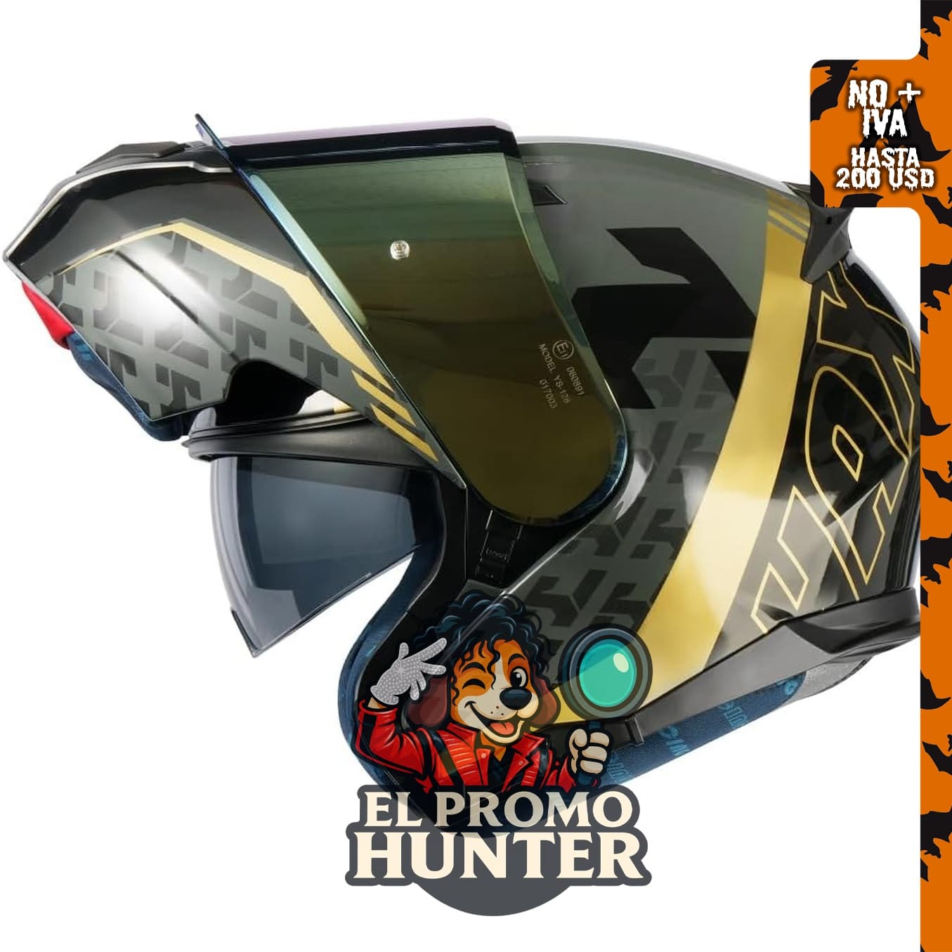 HAX Amatista Casco modular con visera retráctil de doble visor, aprobado por DOT/ECE.