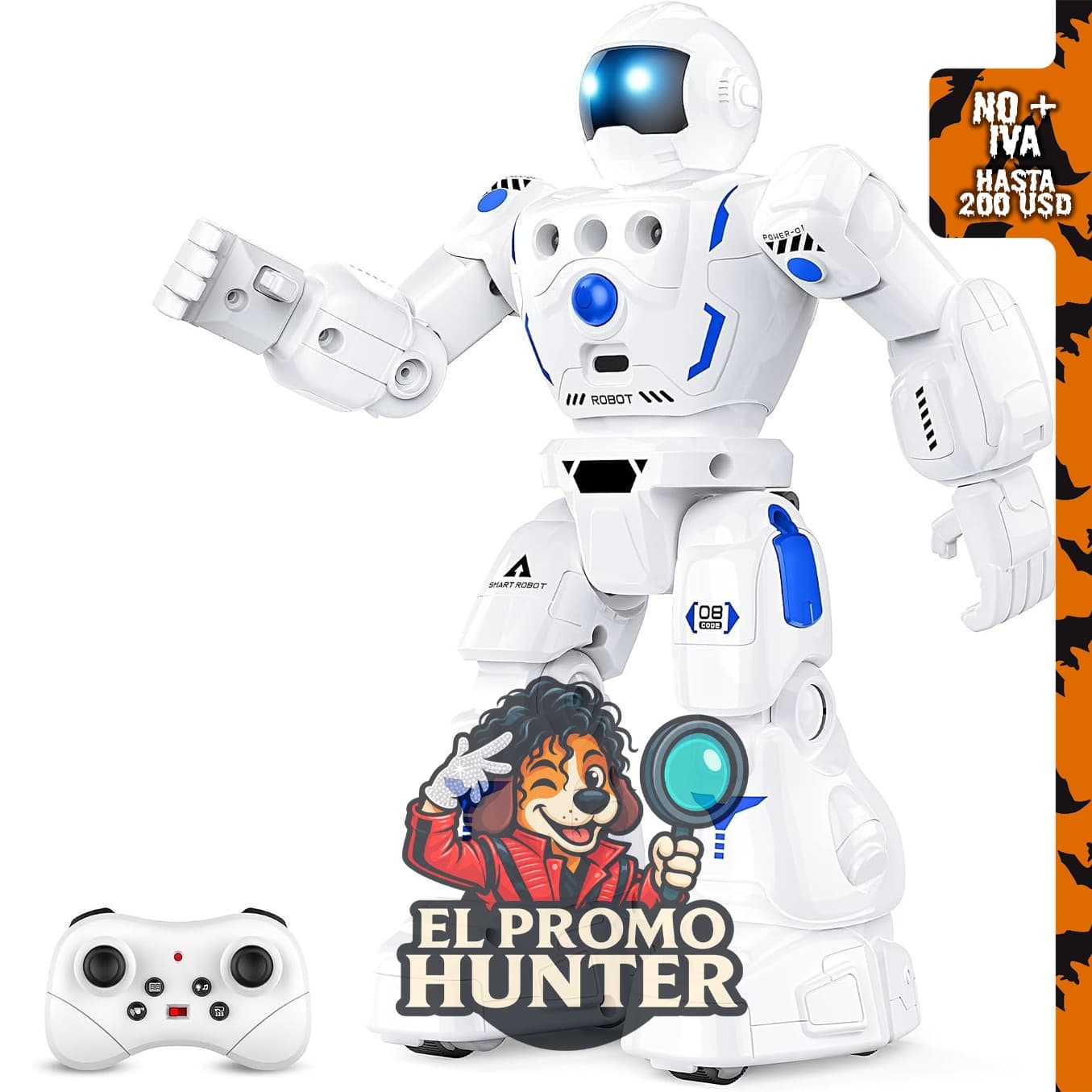 Juguete robot programable para niños, diseñado para baile y control remoto.