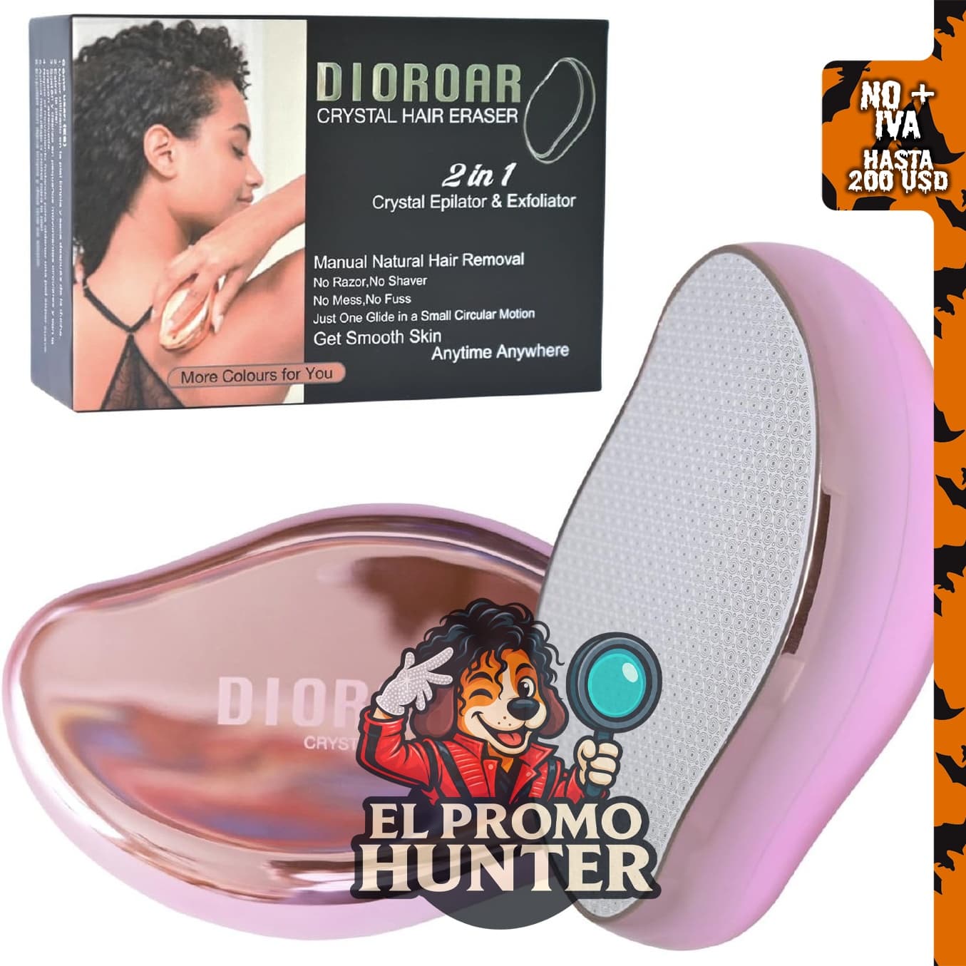 Removedor de pelo de cristal, depilación reutilizable para mujeres.