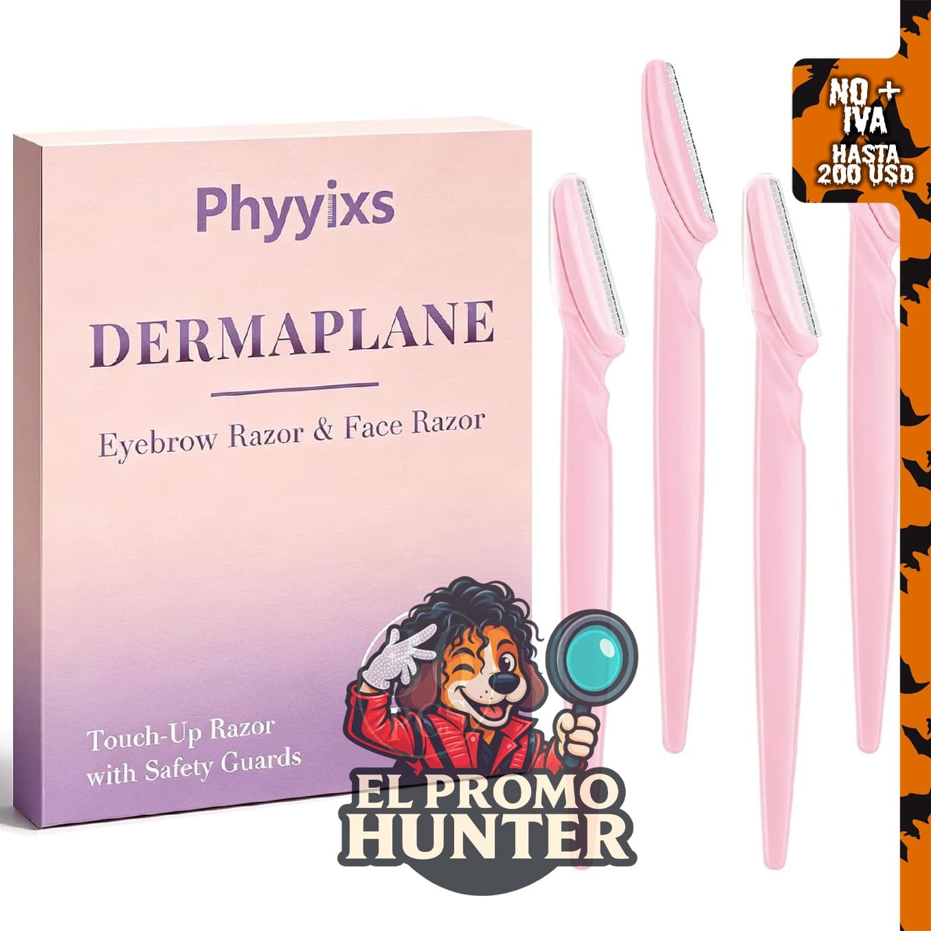 Phyyixs 36 herramientas de dermaplaning y rasuradoras faciales para mujeres.