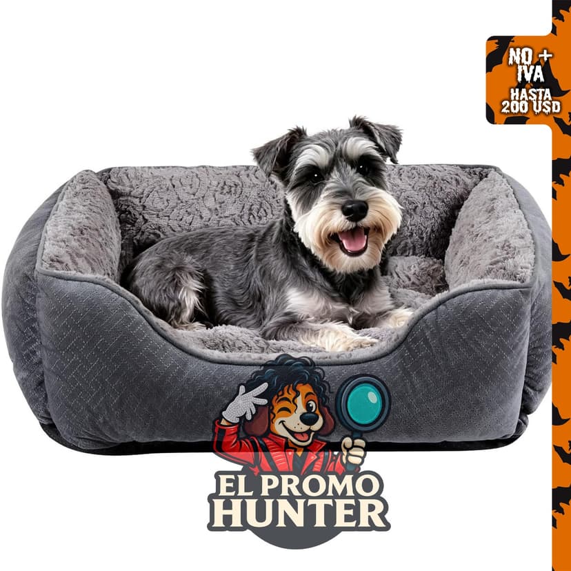 Cama para perros pequeños Oveppy, lavable y con parte inferior antideslizante, gris, 51 x 48 x 15 cm.