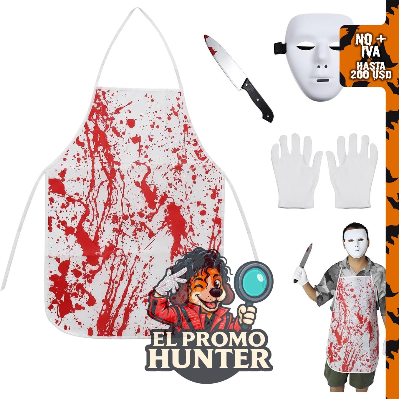 Funnlot disfraz de fantasma aterrador para Halloween.