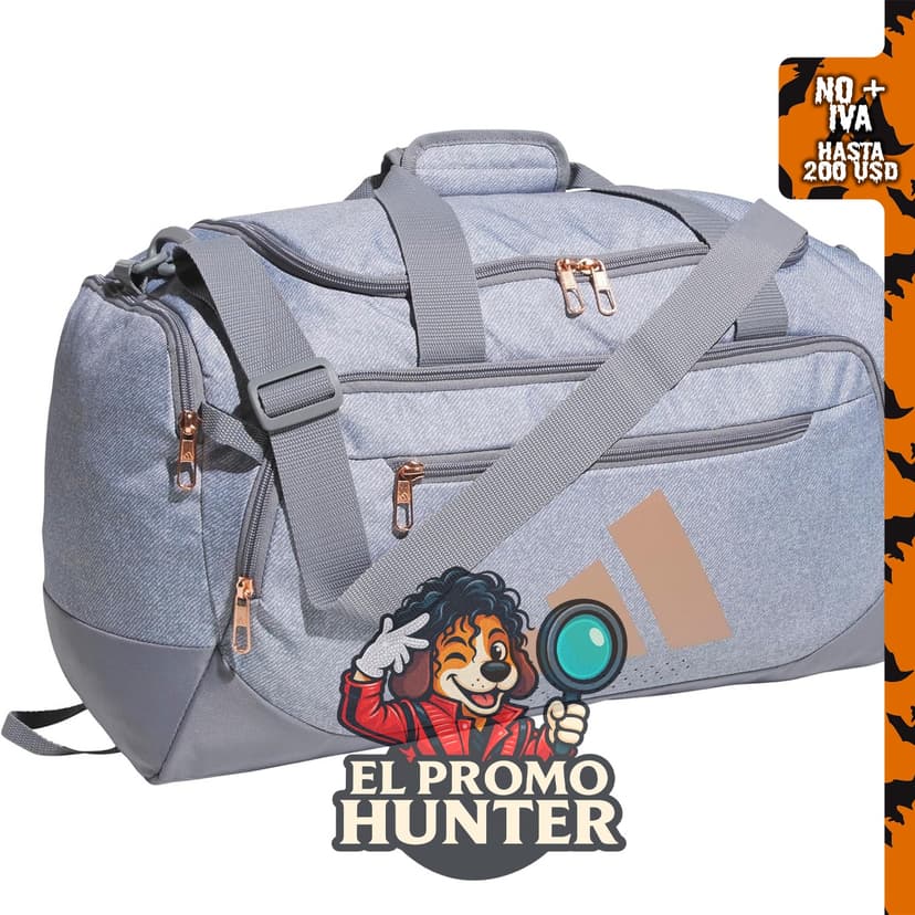 adidas Defender - Bolsa de lona gris y oro rosa, tamaño OSFA.