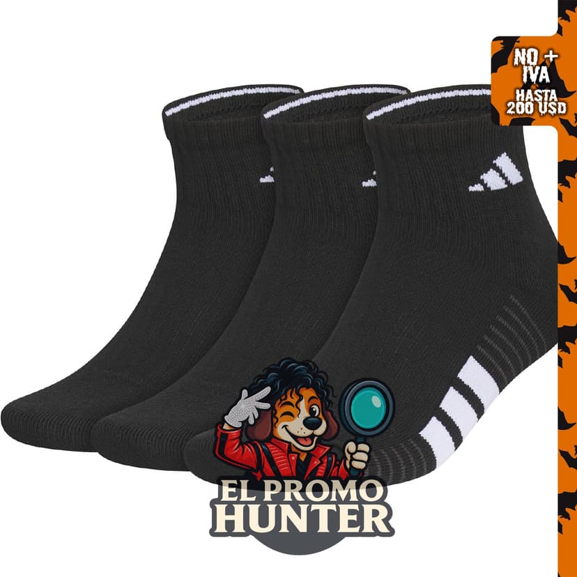 adidas Calcetines acolchados para hombre, paquete de 3 pares.