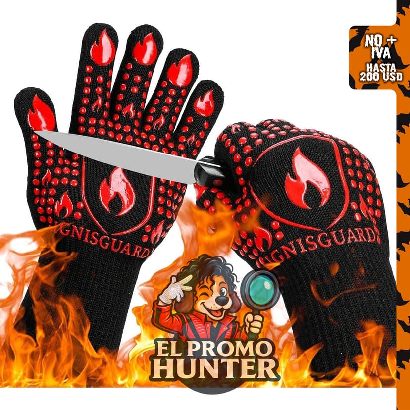 Guantes para barbacoa y horno, resistentes al calor.