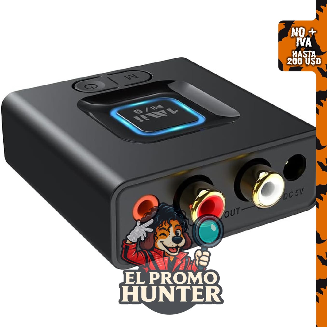1Mii ML201 Receptor de audio Bluetooth 5.1 para hogar estéreo con salida RCA.