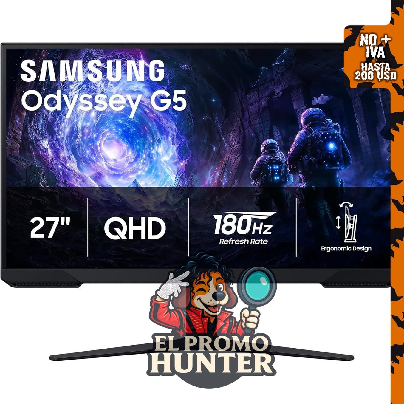 Monitor Samsung Odyssey G5 (G51F) de 27" QHD (1440P) para juegos.