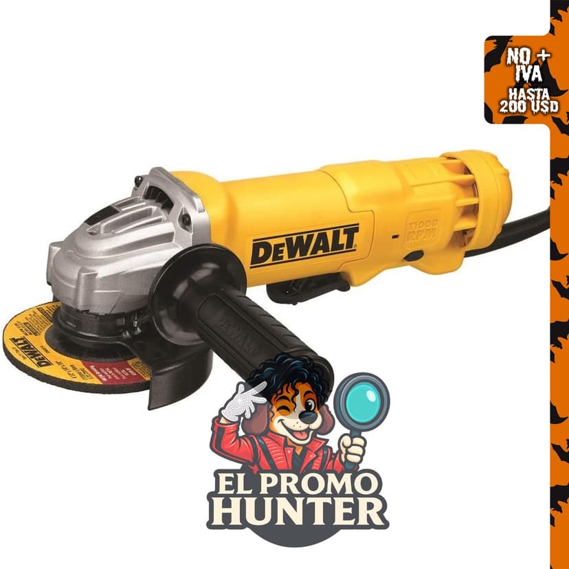 DEWALT Amoladora angular DWE402W de 4-1/2 in. (11 cm) y 11 Amp, con sistema de expulsión de polvo.